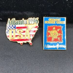 Lot of 2 Vintage Summer Olympic Games Atlanta 1996 USA Pins
